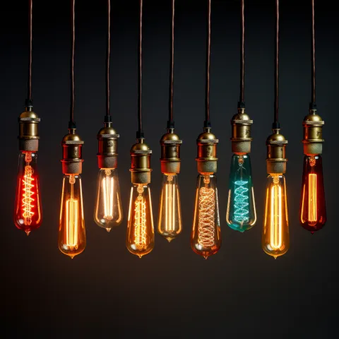 A row of light bulbs